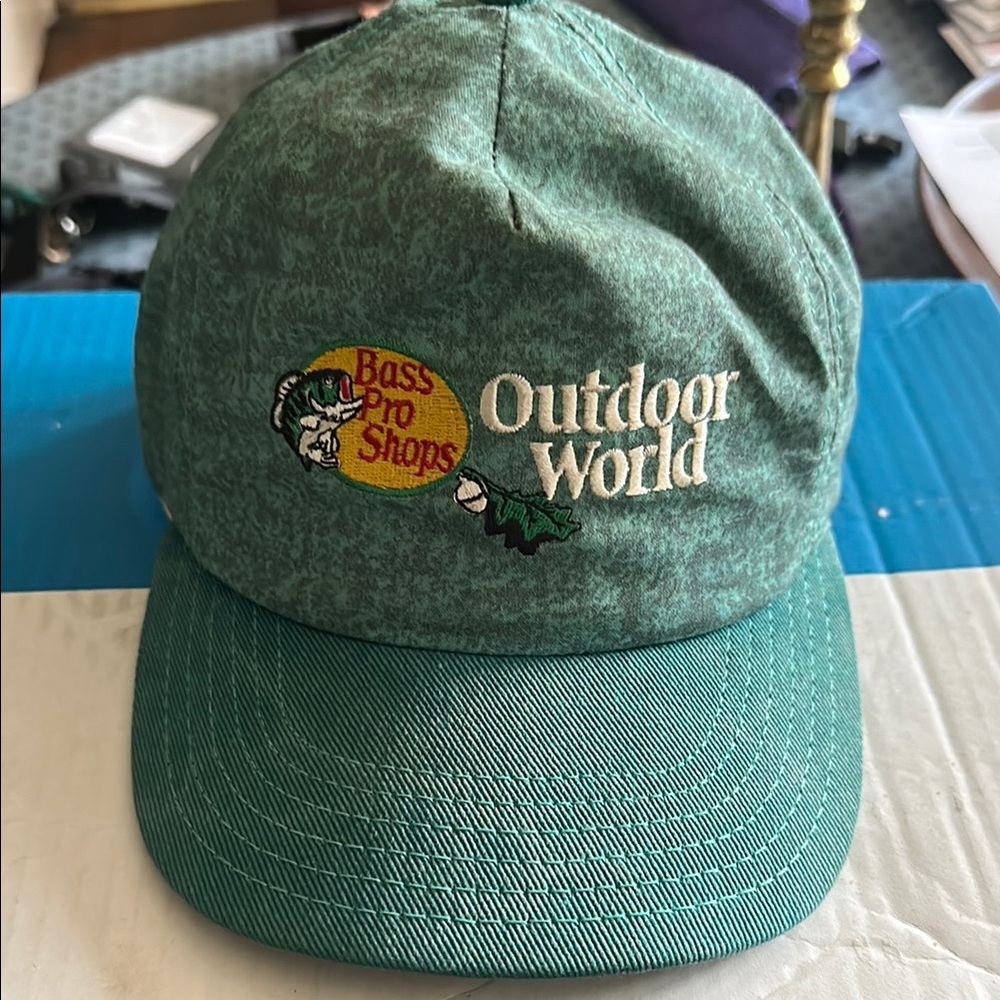 Vintage Bass Pro Shops Teal Outdoor World Hat